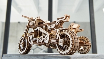 Механічний 3D-пазл Ukrainian Gears Мотоцикл Scrambler UGR-10 з коляскою, 380 ел. (70137) - Pampik - 19