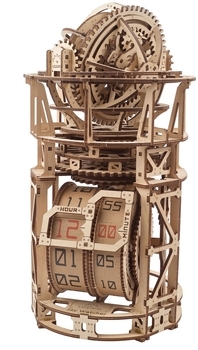 Механічний 3D-пазл Ukrainian Gears Астроном. Настільний годинник з турбійоном, 338 ел. (70162) - Pampik - 2