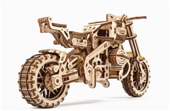 Механічний 3D-пазл Ukrainian Gears Мотоцикл Scrambler UGR-10 з коляскою, 380 ел. (70137) - Pampik - 4