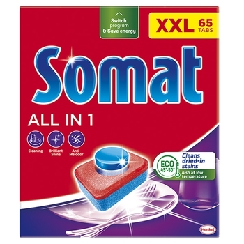 Таблетки для посудомийних машин Somat All In One, 65 шт. - Pampik