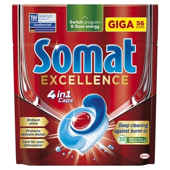 Таблетки для посудомийних машин Somat Excellence, 56 шт. - Pampik