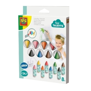 Набір для малювання Ses Creative Tiny Talents Водні забави: 8 воскових олівців для ванни (13096S) - Pampik