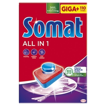 Таблетки для посудомоечных машин Somat All In One, 110 шт. - Pampik