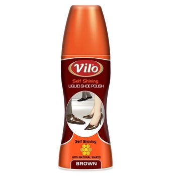 Жидкий крем-блеск для обуви Vilo, 80 мл, коричневый (VLB 80-320) - Pampik
