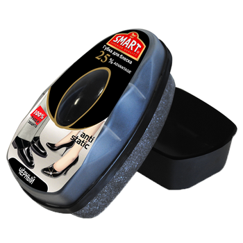 Спонж з кремом-блиском для взуття Smart, чорний (SHPS-300) - Pampik - 2