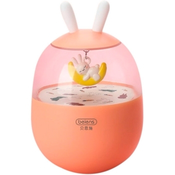 Неваляшка Beiens Зайчик на місяці, музичний, рожевий (YZ15pink) - Pampik