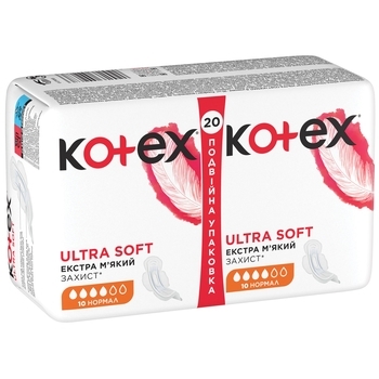 Прокладки гігієнічні Kotex Ultra Soft Normal, 20 шт. - Pampik - 2