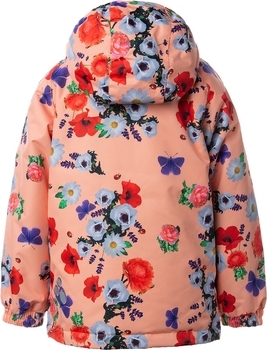 Куртка для дівчаток Huppa Alexis, р.122, кораловий з принтом - Pampik - 4