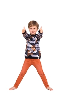 Футболка з довгим рукавом Huppa Jeymel, р.140, чорний з принтом - Pampik - 3