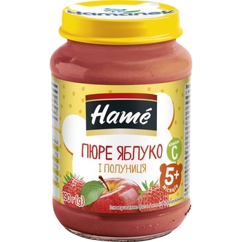 Фруктове пюре Hame яблуко і полуниця, 190 г - Pampik