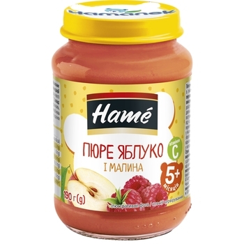 Фруктове пюре Hame яблуко і малина, 190 г - Pampik