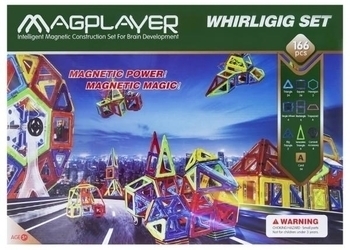 Магнітний конструктор Magplayer, 166 елементів (MPA-166) - Pampik - 5