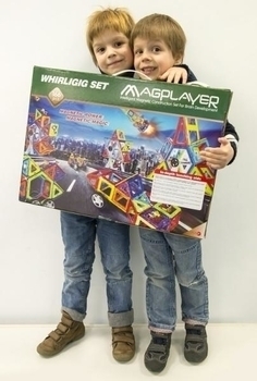 Магнітний конструктор Magplayer, 166 елементів (MPA-166) - Pampik - 4