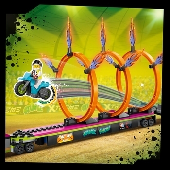 Конструктор LEGO City Stuntz Завдання з каскадерською вантажівкою та вогненним колом, 479 елементів (60357) - Pampik - 6