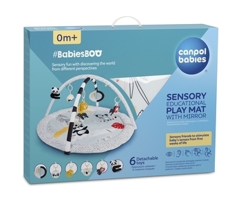 Развивающий коврик Canpol babies BabiesBoo с зеркалом, серый (68/092) - Pampik - 15