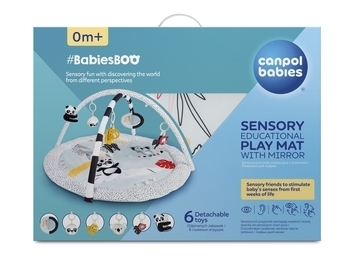 Развивающий коврик Canpol babies BabiesBoo с зеркалом, серый (68/092) - Pampik - 16