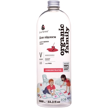 Натуральний очищувач підлоги Purenn Organic Family Juicy Berry Twist з ягодами, 1 л (80760) - Pampik - 6