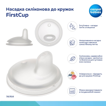 Насадка силіконова для кухлів Canpol babies FirstCup, 1 шт. (56/616) - Pampik - 4