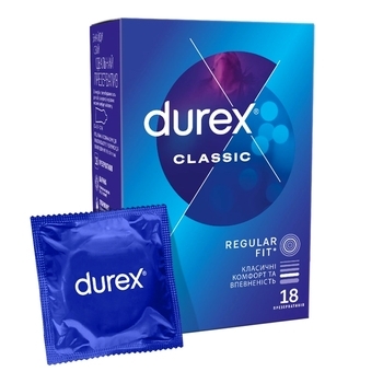 Презервативи латексні Durex СІаѕѕіс із силіконовим мастилом класичні, 18 шт (4820108005013) - Pampik