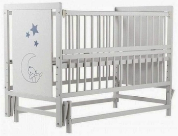 Кроватка Дубок Мишка без ящика, серый (9800-DVO-07) - Pampik