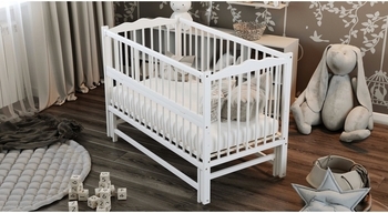 Дитяче ліжечко Дубок Веселка без ящика, білий (9800-DVs-01) - Pampik