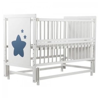 Дитяче ліжко Дубок Зірочка без ящика, білий (9800-DZ-01) - Pampik