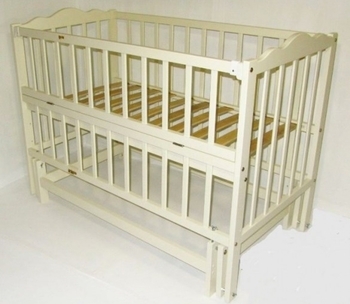 Детская кроватка Дубок Радуга без ящика, слоновая кость (9800-DVs-02) - Pampik