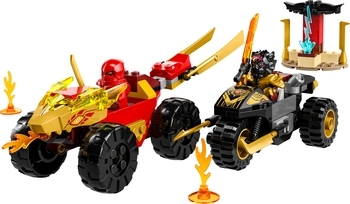 Конструктор LEGO Ninjago Автомобільна й байкова битва Кая і Раса, 103 детали (71789) - Pampik - 3
