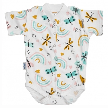 Боді-футболка Twins, інтерлок, р.68, print, білий з принтом (W-112-TB-К68-20) - Pampik