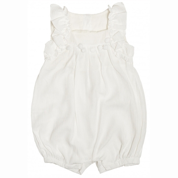 Песочник Caramel Cool girl Помпоны, хлопок, р.56-62, ecru, молочный (TK8390-62) - Pampik