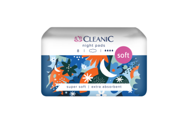 Прокладки гігієнічні нічні Cleanic Soft, 8 шт (5900095035596) - Pampik