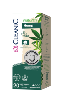Ежедневные прокладки Cleanic Naturals Hemp, 20 шт (5900095035305) - Pampik