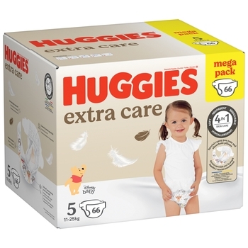 Підгузки на липучках Huggies Extra Care 5 (11-25 кг), 66 шт. - Pampik