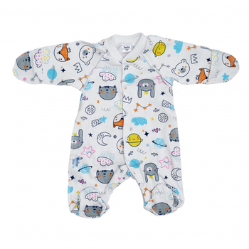 Комбінезон-чоловічок Twins, інтерлок, р.62, print, білий з принтом (W-111-TК-62-20) - Pampik - 4