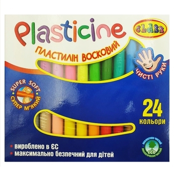 Пластилін CLASS "Чисті руки" восковий, 24 кольори (7629) - Pampik