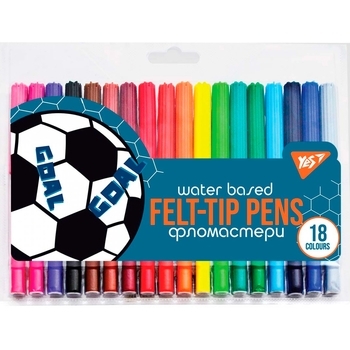 Фломастери Yes Football, 18 шт. (650498) - Pampik