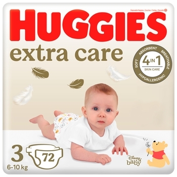 Підгузки на липучках Huggies Extra Care 3 (6-10 кг), 72 шт. - Pampik
