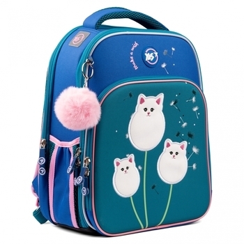 Рюкзак каркасний YES S-78 Dandelion Cats для дівчаток, 39х29х15 см, синій (559376) - Pampik