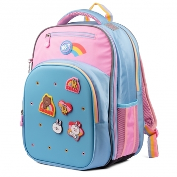 Напівкаркасний рюкзак YES S-96 Line Friends для дівчаток, 40х29х18,5 см, рожевий/блакитний (559411) - Pampik