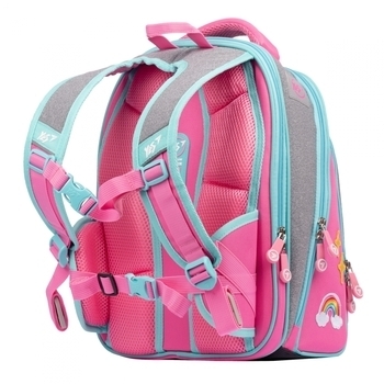 Рюкзак Yes каркасний для дівчаток S-89 Unicorn, 36х27х16 см, рожевий/сірий (554096) - Pampik - 2