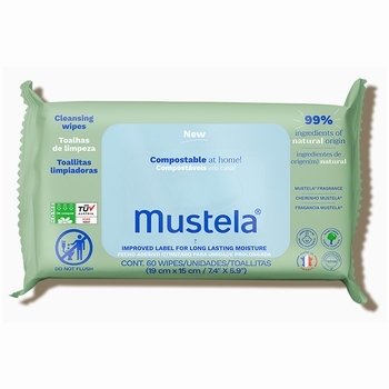 Вологі серветки Mustela, зволожуючі з авокадо, 60 шт. - Pampik