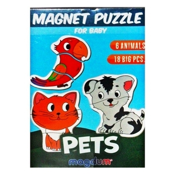 Набір магнітних пазлів Magdum Magnets puzzle for baby Домашні тварини (ML4031-34 EN) - Pampik - 2