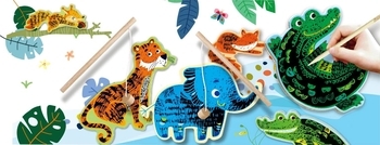 Набір для творчості 2в1 Avenir скретч-арт та гра-рибалка, Тварини джунглів (CH211788) - Pampik - 12