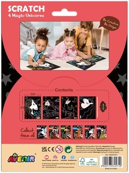 Набір для творчості Avenir скретч-арт Чарівні єдиноріжки, 4 аркуші (CH221571) - Pampik - 6