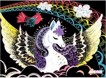 Набір для творчості Avenir скретч-арт Чарівні пегаси, 4 аркуші (CH221541) - Pampik - 5