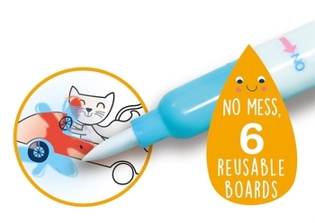 Набір для творчості 3в1 Avenir багаторазова водна розмальовка Транспорт, 6 аркушів (CH221779) - Pampik - 2