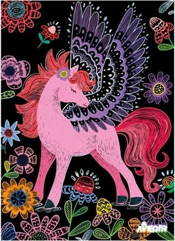 Набір для творчості Avenir скретч-арт Чарівні пегаси, 4 аркуші (CH221541) - Pampik - 2