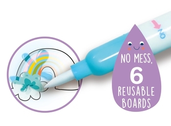 Набір для творчості 3в1 Avenir багаторазова водна розмальовка Єдиноріжки, 6 аркушів (CH221778) - Pampik - 4