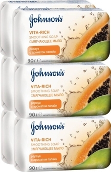 Мило Johnson's Body Care Vita Rich Пом'якшуюче з екстрактом папайї, 6 шт. по 90 г - Pampik