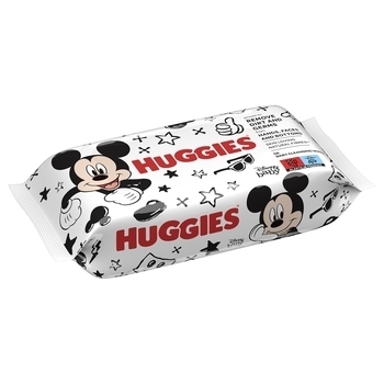 Вологі серветки Huggies Mickey Mouse, 56 шт. - Pampik
